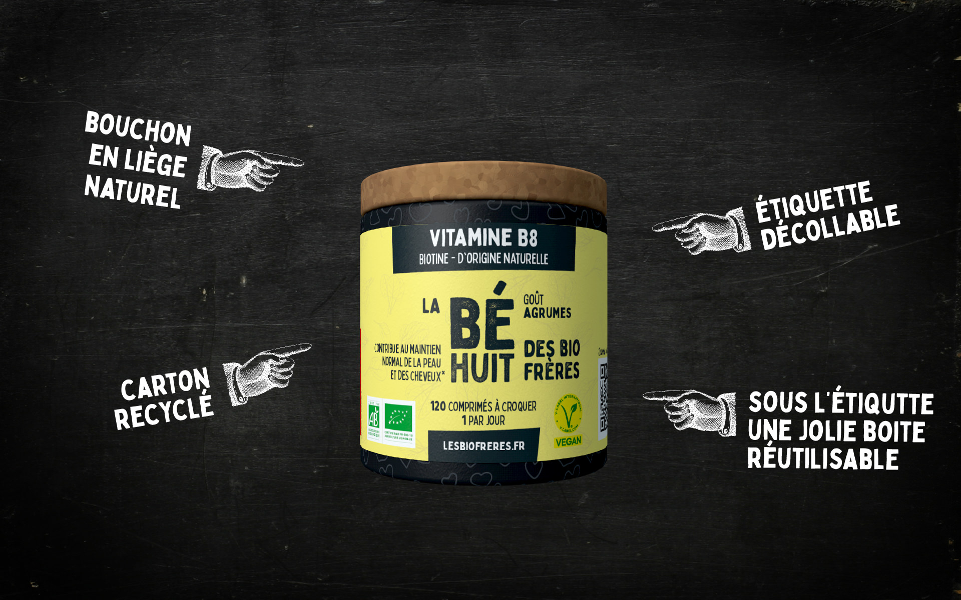 Béhuit Agrumes – Comprimés à croquer – Vitamine B8