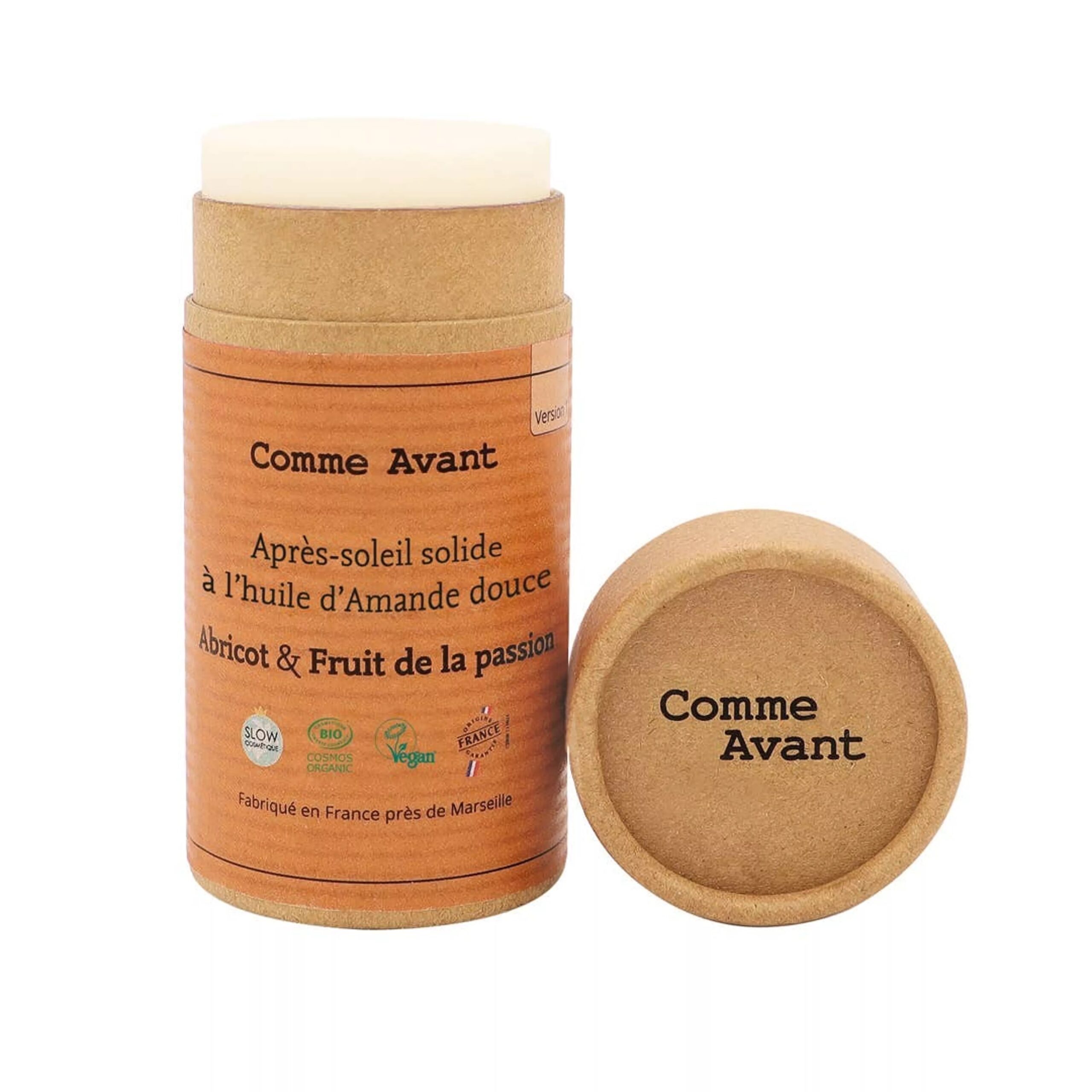 Après-soleil solide à l’huile d’Amande douce – Abricot &Fruit de la passion
