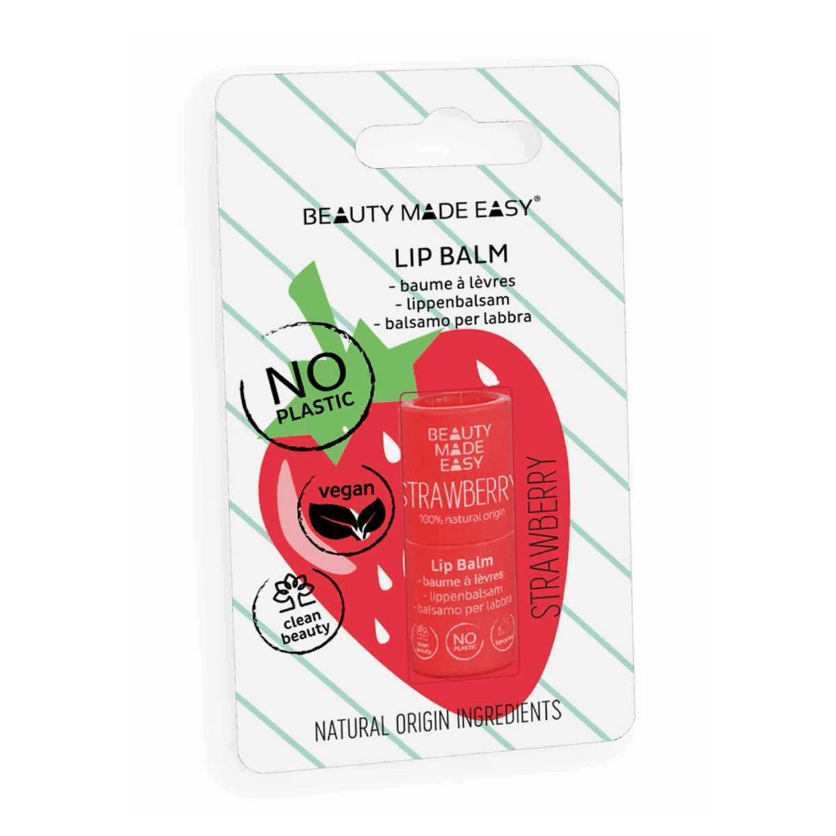 Paper tube lip balm - STRAWBERRY