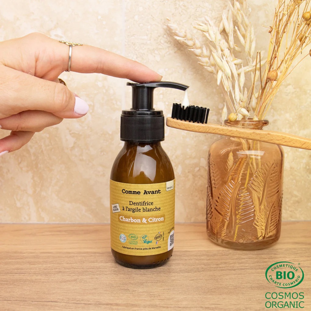 Dentifrice en pâte au charbon végétal et citron -recharge de dentifrice