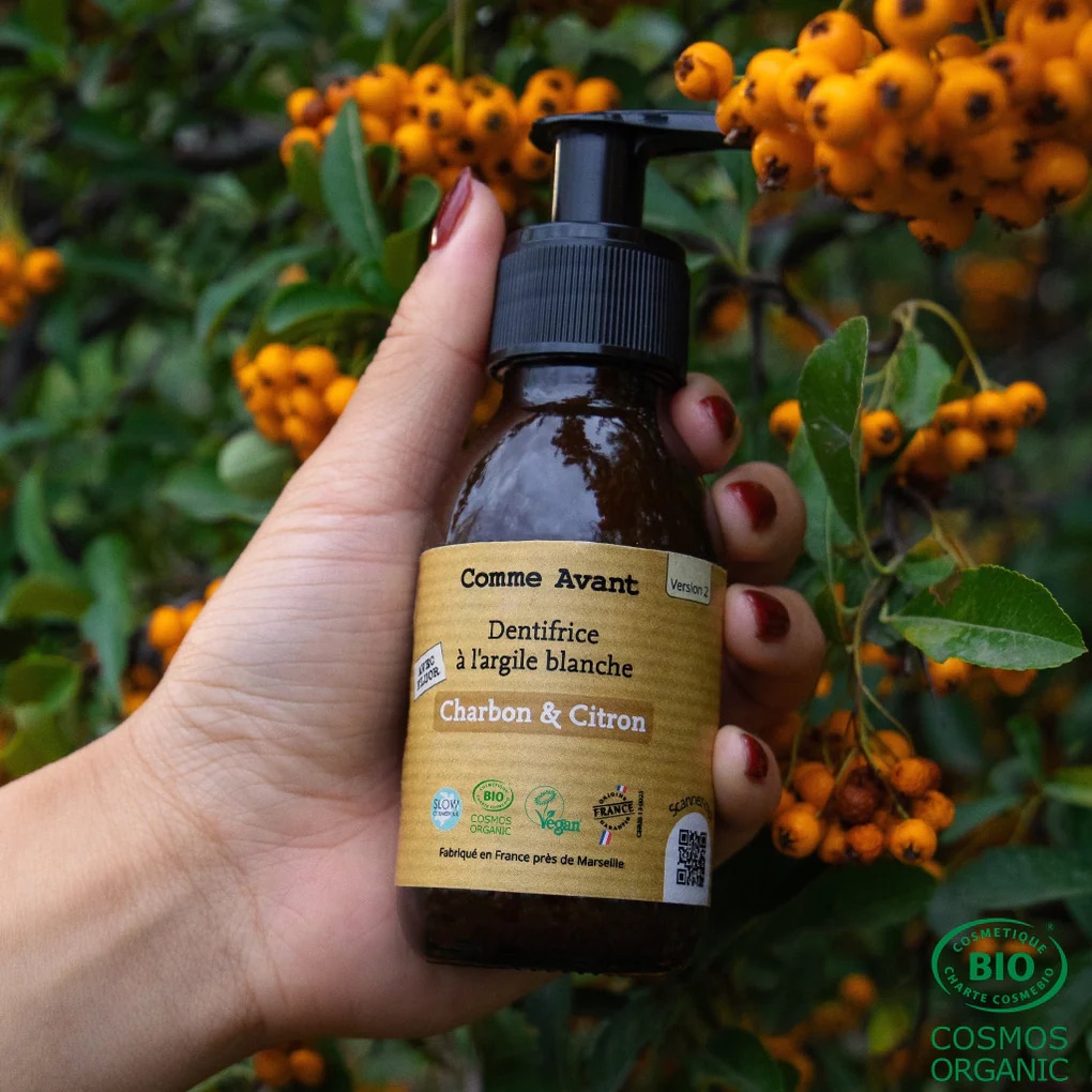 Dentifrice en pâte au charbon végétal et citron -recharge de dentifrice