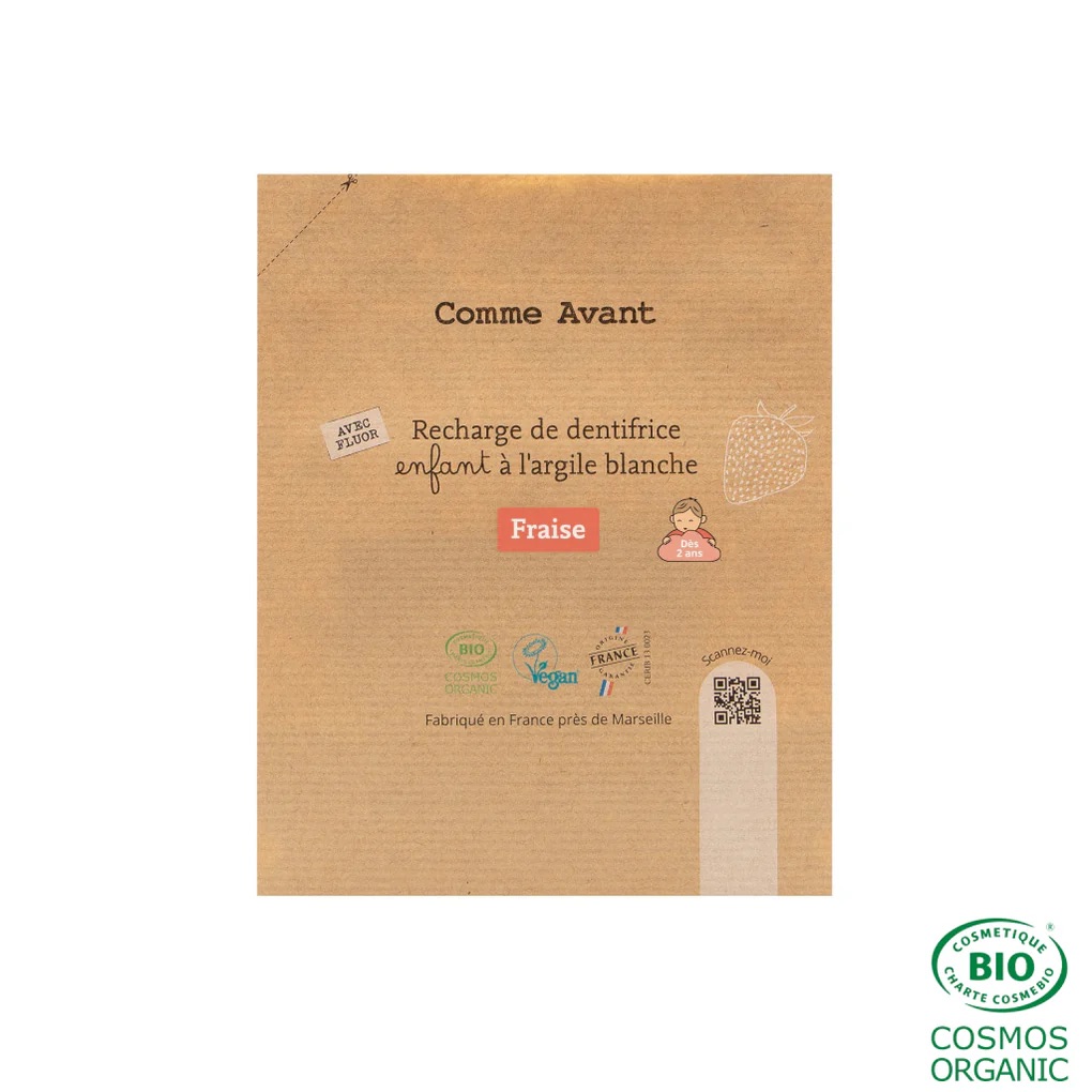 Dentifrice enfant en pâte à la fraise - recharge de dentifrice