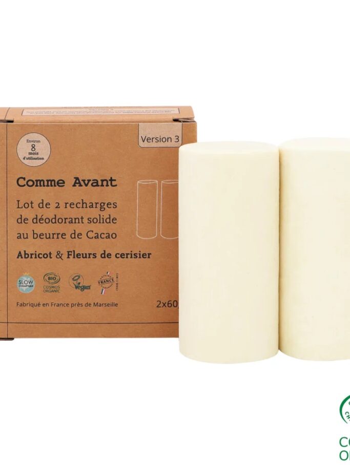 Déodorant solide abricot &fleurs de cerisier - Lot de 2 recharges