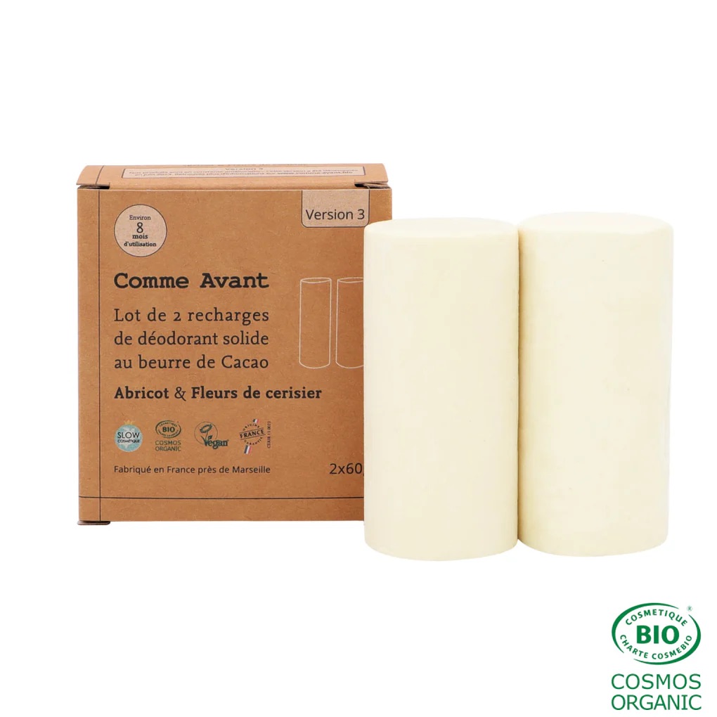 Déodorant solide abricot &fleurs de cerisier - Lot de 2 recharges