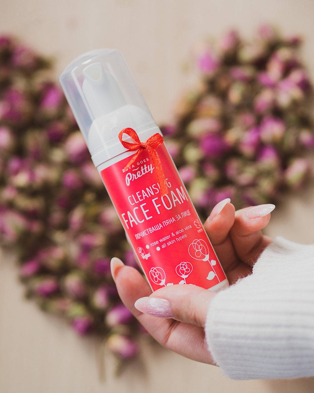 Cleansing face foam-Rose & Aloe