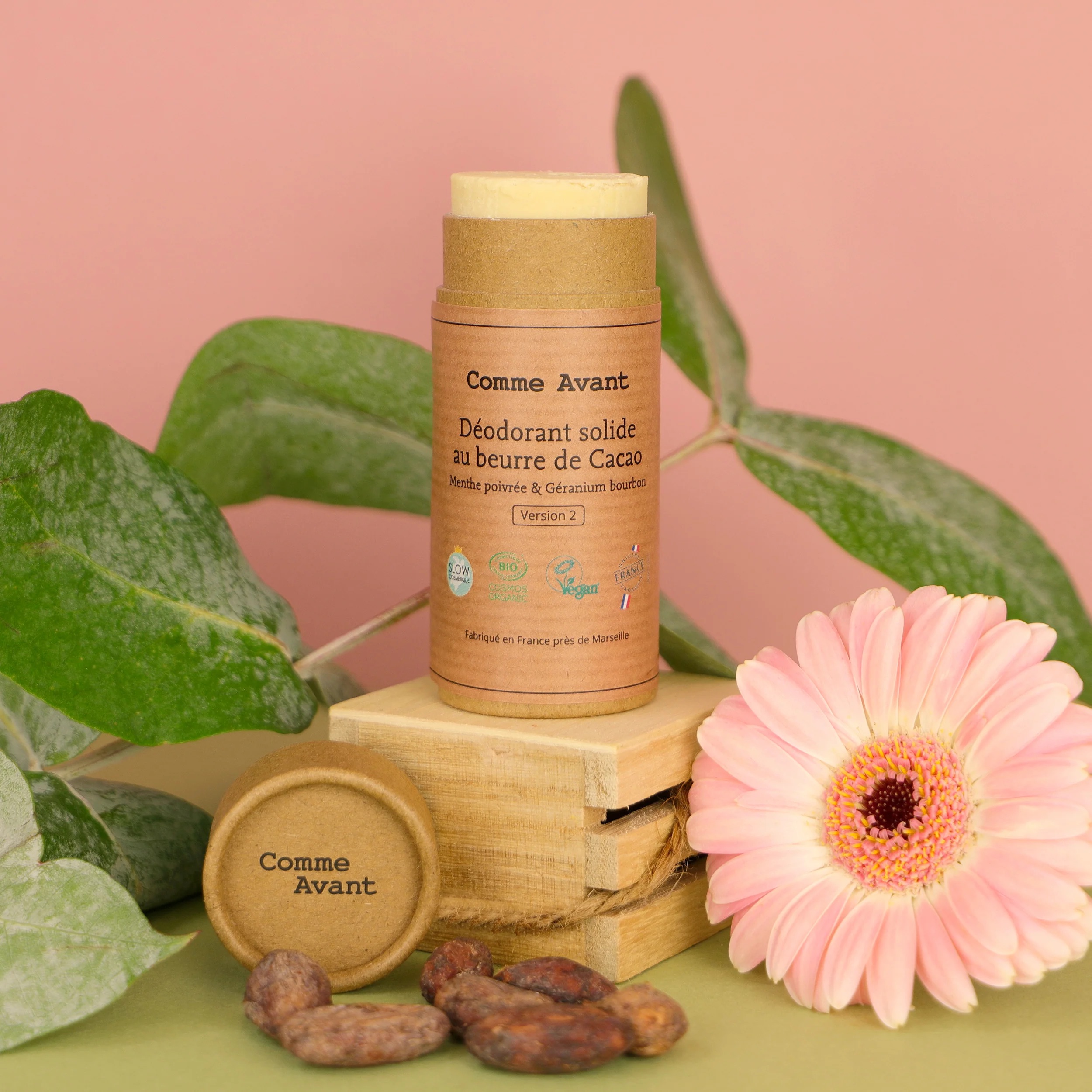 Déodorant solide- Géranium Bourbon & Menthe Poivrée